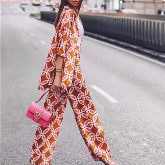Zara Other Zara Printed Pajama Style Pant Set Poshmark